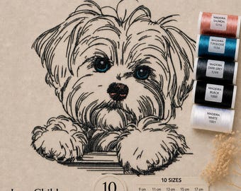 Maltese Puppy "Nala" Embroidery File – Dog Embroidery Design – 10 Sizes – LunaChild
