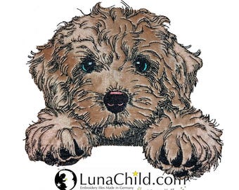 Embroidery file - Application Cockapoo "Funny" - for light & dark fabrics - LunaChild - Dog