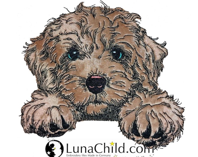 Embroidery file - Application Cockapoo "Funny" - for light & dark fabrics - LunaChild - Dog