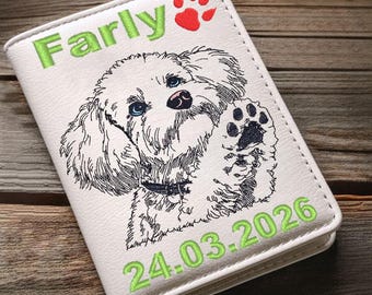 WENIGER STICHE - Stickdatei Pudel "Farly" LIGHT - für Helle Stoffe - Embroidery design poodle "Farly"  Hund - 10 Größen - LunaChild