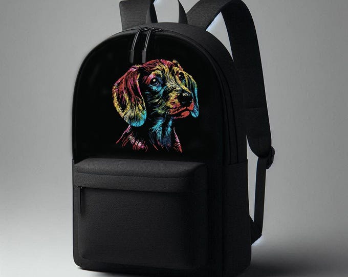 Stickdatei - AUFWENDIG - Dackel "Milan" - Hund - für dunkle Stoffe - LunaChild