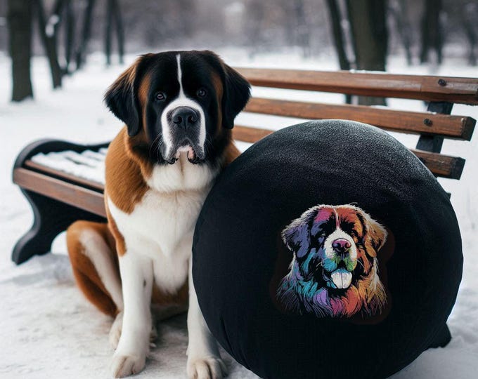 NEU AUFWENDIGE Stickdatei Bernhardiner "Arnold"  Hund realistisch bunt kommerzielle Nutzung LunaChild für dunkle Stoffe