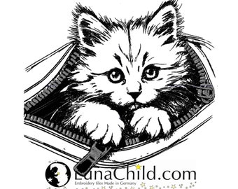 Stickdatei Katze Kätzchen "Ulli" Kitten realistisch kommerzielle Nutzung LunaChild