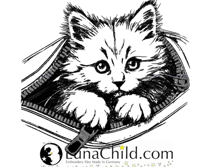 Stickdatei Katze Kätzchen "Ulli" Kitten realistisch kommerzielle Nutzung LunaChild