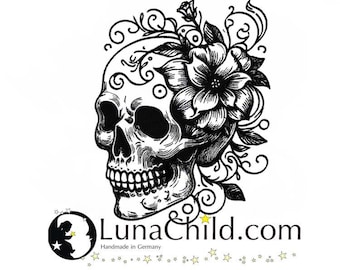 Embroidery file skull "Martina" realistic commercial use LunaChild