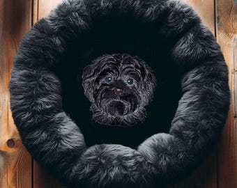 Stickdatei - Applikation - Bolonka schwarz  "Sibille" - für helle & dunkle Stoffe - LunaChild - Hund