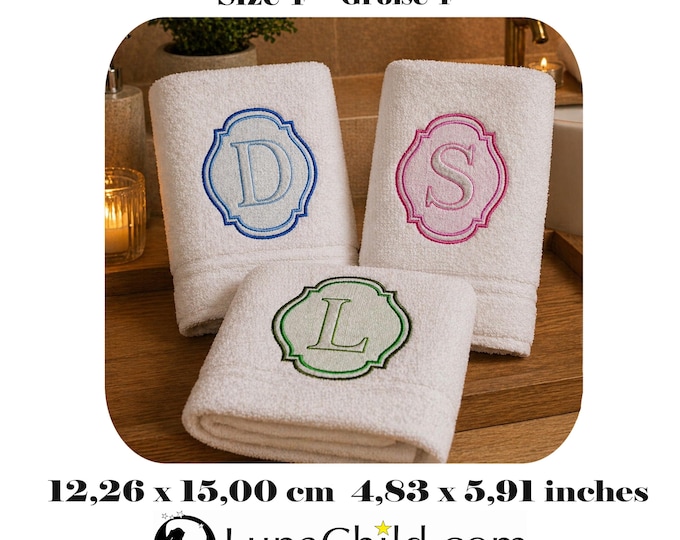 Stickdatei - Set Größe 4 Alphabet Präge Stickmuster - Buchstaben "A - Z" - geprägt -12,26 x 15,00 cm ( 4,83 x 5,91 inches ) LunaChild