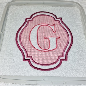 Embossed Embroidery File Letter „G“ • Monogram Towel Design • Bath Font 10 Sizes • LunaChild