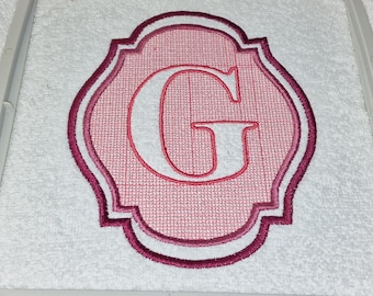 Embossed Embroidery File Letter „G“ • Monogram Towel Design • Bath Font 10 Sizes • LunaChild