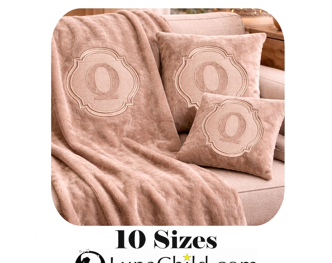 Stickdatei - Präge Stickmuster - Buchstabe "Q" - geprägt in 10 Größen - LunaChild - Embroidery design towel