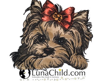 NEU Stickdatei Applikation Yorkshire Terrier "Lisa" kommerzielle Nutzung LunaChild Hund Apli