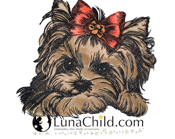 NEU Stickdatei Applikation Yorkshire Terrier "Lisa" kommerzielle Nutzung LunaChild Hund Apli