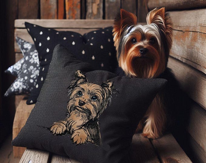 Stickdatei Hund Applikation Yorkshire Terrier "Charly" kommerzielle Nutzung LunaChild Apli