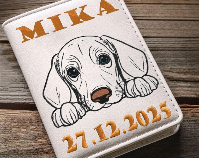 Stickdatei - Dackel Welpe "Mika" -  Hund - für helle Stoffe - in 10 Größen - LunaChild