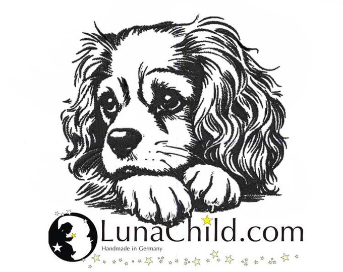 Embroidery file Cavalier King Charles Cavalier Spaniel "Lotte" dog realistic commercial use LunaChild