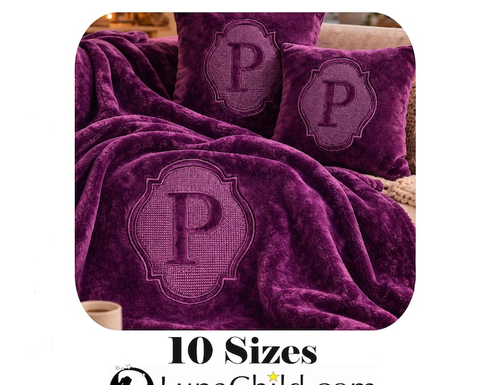 Stickdatei - Präge Stickmuster - Buchstabe "P" - geprägt in 10 Größen - LunaChild - Embroidery design towel