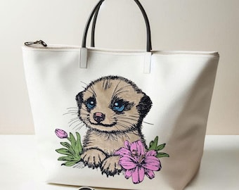 Meerkat embroidery design “Chip” – Meerkat Applique Embroidery – 8 sizes – LunaChild