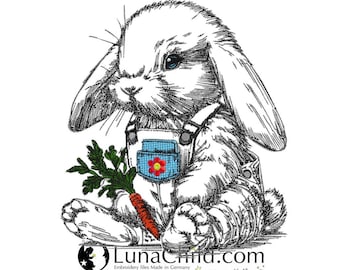 Stickdatei Hase "Albert" -  für helle Stoffe - LunaChild