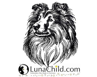 Embroidery design - Dog - Sheltie "Rico" realistic commercial use LunaChild