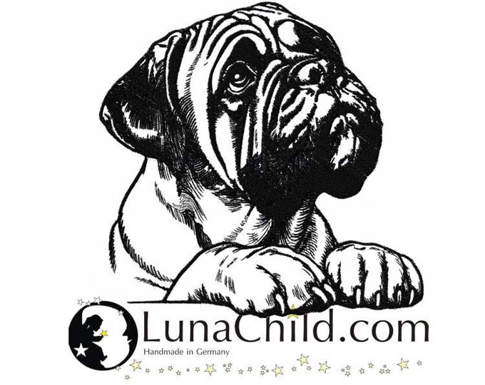 Stickdatei Mastiff Welpe "Hugo" Hund realistisch kommerzielle Nutzung LunaChild
