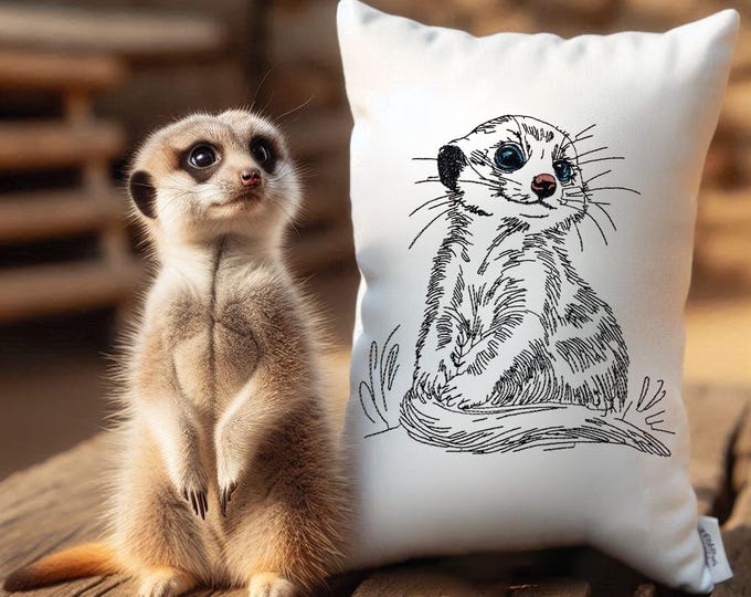 FEWER STITCHES - Embroidery file Meerkat "Lorenz" - for light fabrics - LunaChild