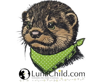 Stickdatei Applikation Otter "Leo" kommerzielle Nutzung LunaChild Apli