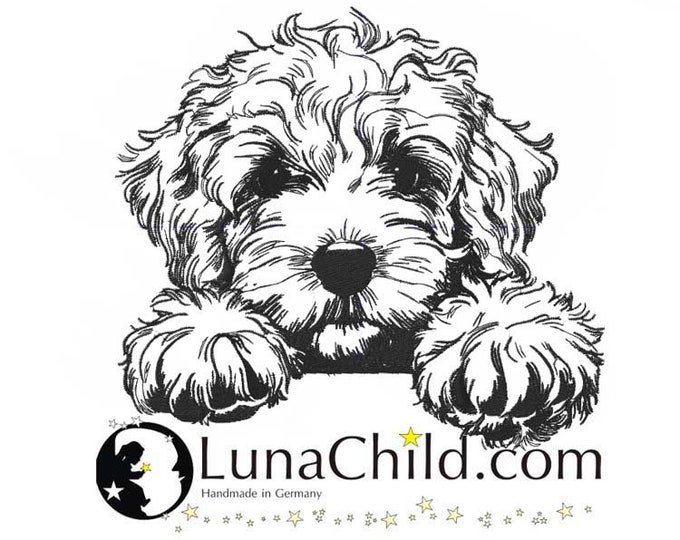 Embroidery file Cockapoo "Funny" dog realistic commercial use LunaChild