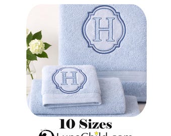 Stickdatei - Präge Stickmuster - Buchstabe "H" - geprägt in 10 Größen - LunaChild - Embroidery design towel