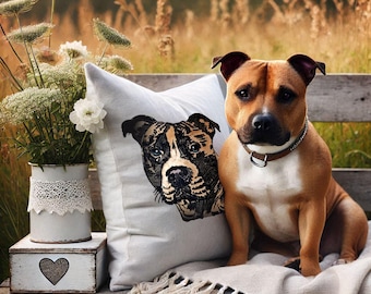 NEU Stickdatei Applikation Staffordshire Bull Terrier "Rachel" kommerzielle Nutzung LunaChild Hund Apli