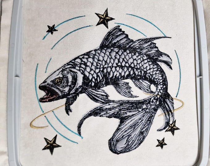 Pisces Zodiac Embroidery Design – Fish Applique – 4 Sizes – LunaChild