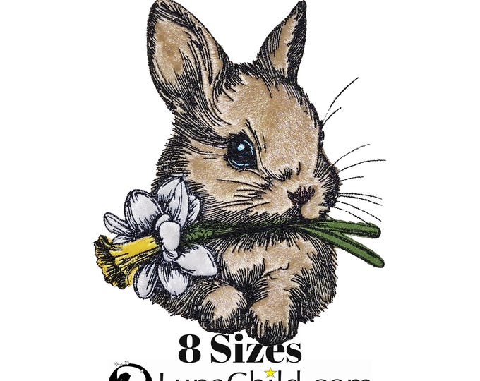 Stickdatei - Applikation - Hase "Ilona" - in 8 Größen - für helle und dunkle Stoffe -  LunaChild Apli