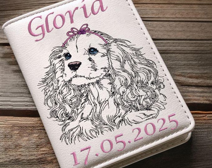WENIGER STICHE - Stickdatei Cocker Spaniel "Gloria" LIGHT - für Helle Stoffe -  Hund - LunaChild - 7 Größen -