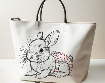 WENIGER STICHE - Stickdatei Hase "Hoppel" LIGHT - für Helle Stoffe - 10 Größen - LunaChild