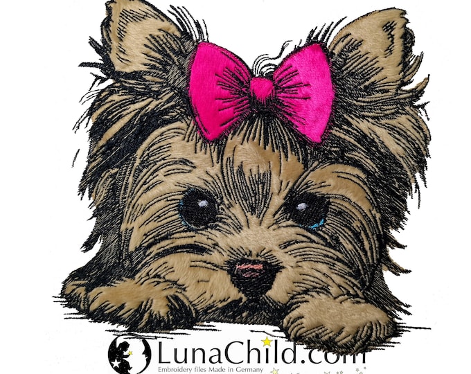 NEU Stickdatei Applikation Yorkshire Terrier "Abilou" kommerzielle Nutzung LunaChild Hund Apli