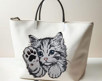 Stickdatei - Vollstick - Katze "Heidi" - Für helle & dunkle Stoffe - Hund - LunaChild