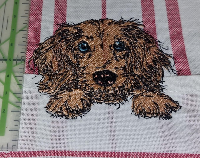 Stickdatei - Vollstick - Dackel Welpe "Abby" - Für helle & dunkle Stoffe - 3 Größen - Hund - ITH -LunaChild