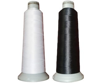 1 roll of machine embroidery thread thin fine size 60 MADEIRA 5000 m black or white