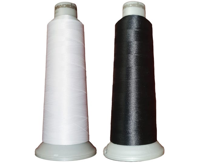 1 roll of machine embroidery thread thin fine size 60 MADEIRA 5000 m black or white