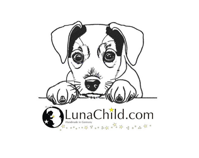 Stickdatei Jack Russel Welpe Hund spähend realistisch kommerzielle Nutzung LunaChild