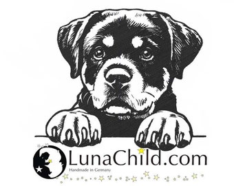 NEU Stickdatei Rottweiler  "Zero" Hund realistisch kommerzielle Nutzung LunaChild