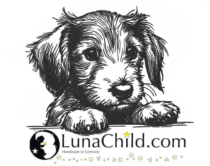 Stickdatei Rauhaardackel Welpe "Pepper" Hund realistisch Dackel kommerzielle Nutzung LunaChild