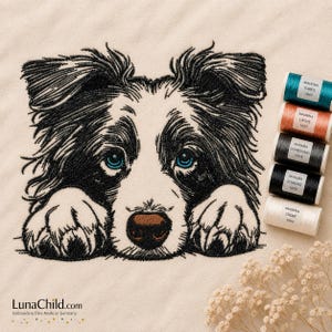 Stickdatei Border Collie „Vera“ – Hund Stickmotiv – 10 Größen – LunaChild