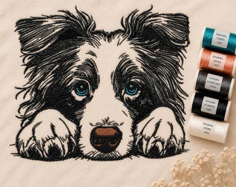 Border Collie Embroidery Design "Vera" – Dog Embroidery Pattern – 10 Sizes