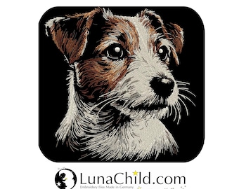 NEU Stickdatei Jack Russel Three Colors "Lydia " Hund in Naturfarben  realistisch für dunkle Stoffe kommerzielle Nutzung LunaChild