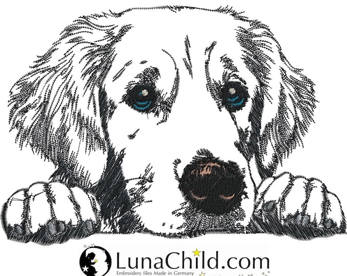 Stickdatei - Golden Retriever "Walter" - in 8 Größen - Hund - LunaChild