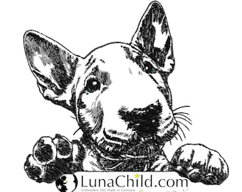 Stickdatei - Hund - Bullterrier Welpe "Gracie" realistisch kommerzielle Nutzung LunaChild