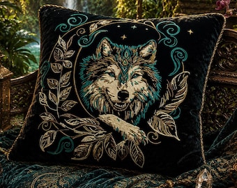 Stickdatei Wolf im Mond "Faolan" – Aufwendig & detailreich – Für dunkle Stoffe – 8 Größen – LunaChild Design
