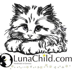 Stickdatei Katze Kätzchen Kitten &quot;Coco&quot; langes Fell realistisch kommerzielle Nutzung LunaChild