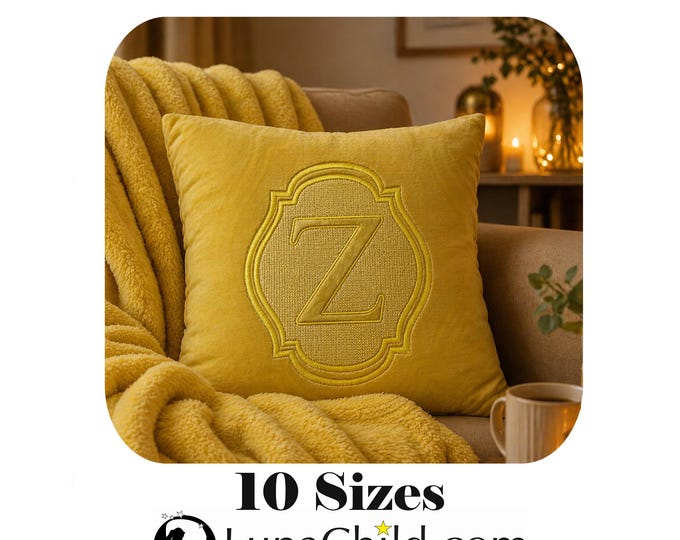 Stickdatei - Präge Stickmuster - Buchstabe "Z" - geprägt in 10 Größen - LunaChild - Embroidery design towel