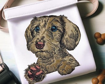 Wirehaired Dachshund "Luca" Embroidery Design – Dachshund Applique – Dog Embroidery Design – Dachshund Embroidery – 4 Sizes – LunaChild